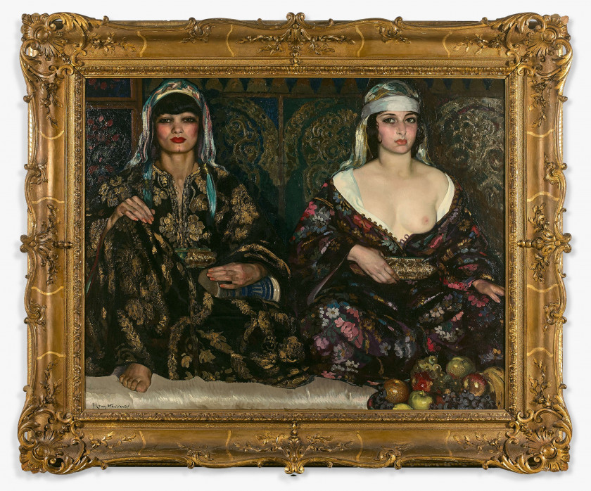 José CRUZ HERRERA 1890 - 1972 Au Harem Huile sur toile