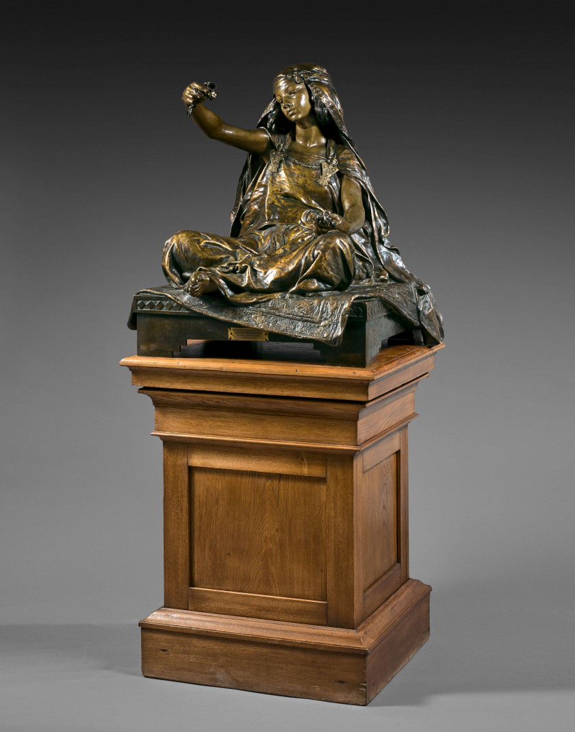 Louis-Ernest BARRIAS 1841 - 1905 Jeune fille de Bou Saâda Epreuve en bronze à patine brun clair