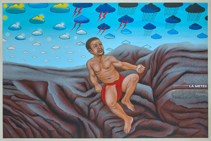 Chéri SAMBA Né en 1956 La météo - 2015 Acrylique et paillettes sur toile