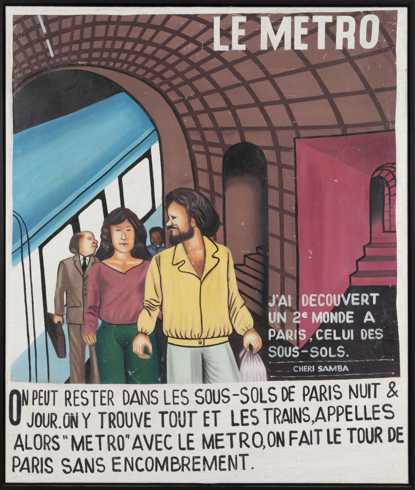 Chéri SAMBA Né en 1956 Le Métro Huile sur toile