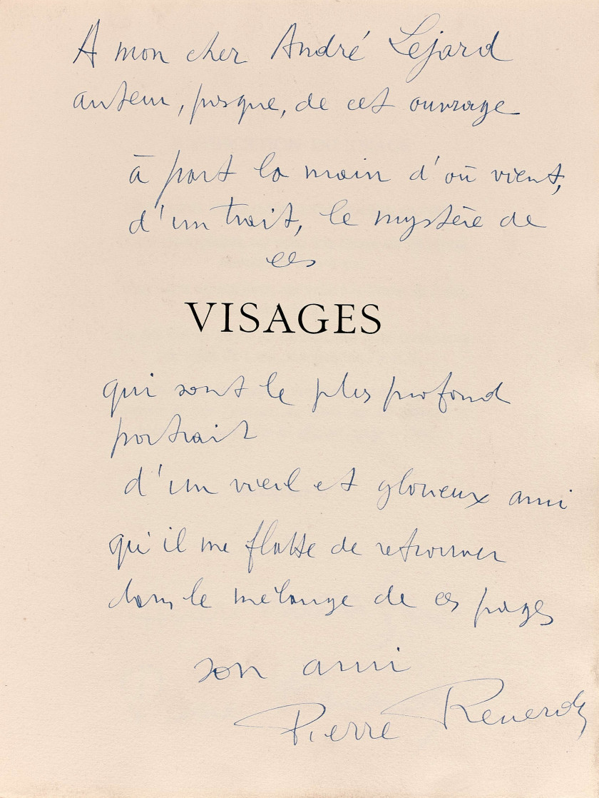 Pierre REVERDY et Henri MATISSE  Visages