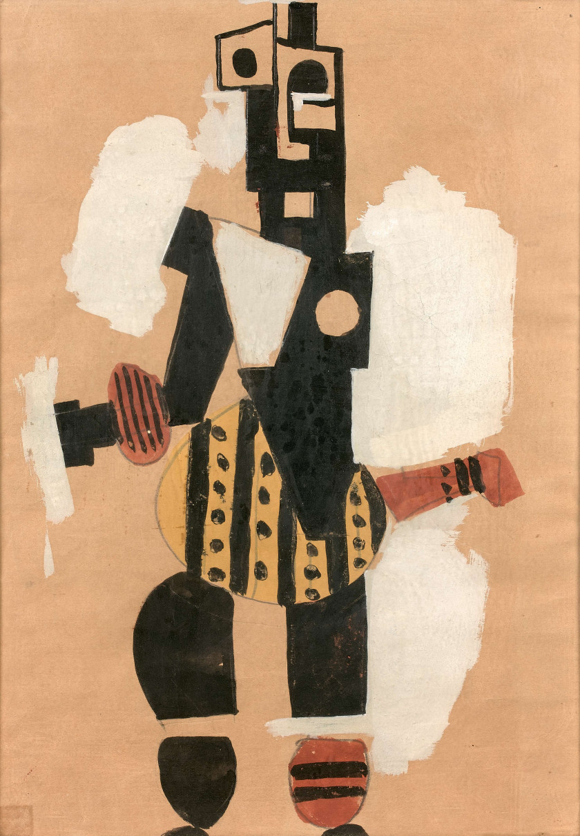 Fernand LEGER 1881 - 1955 Etude de costume pour La création du monde de Darius Milhaud, livret de Blaise Cendrars - 1923 Aquarelle,...