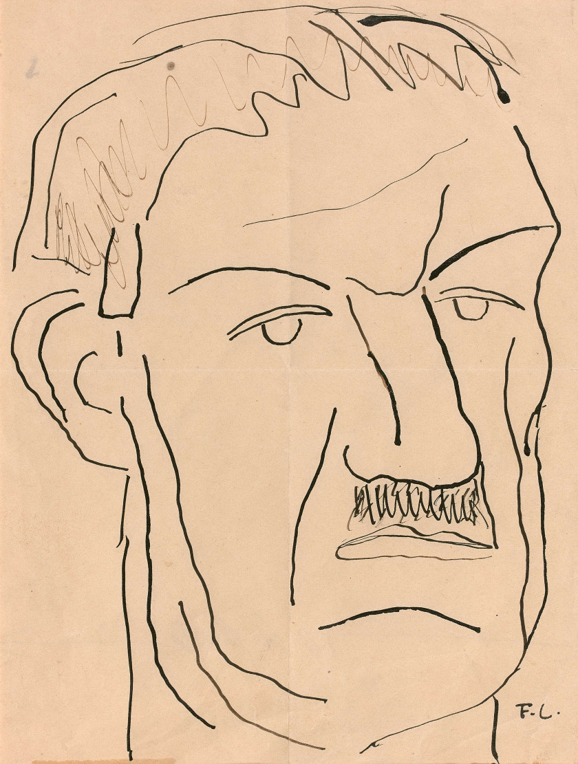 Fernand LEGER 1881 - 1955 Autoportrait - Circa 1937 Encre sur papier