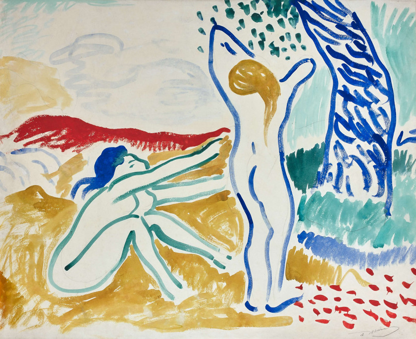 André DERAIN 1880 - 1954 Baigneuses - 1906 Gouache et crayon sur papier