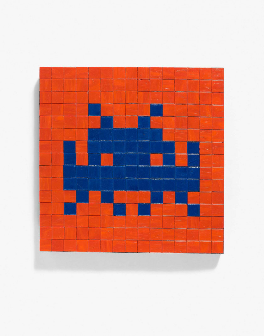 INVADER Français - Né en 1969 Seven space - 2005 Carreaux de mosaiques sur bois