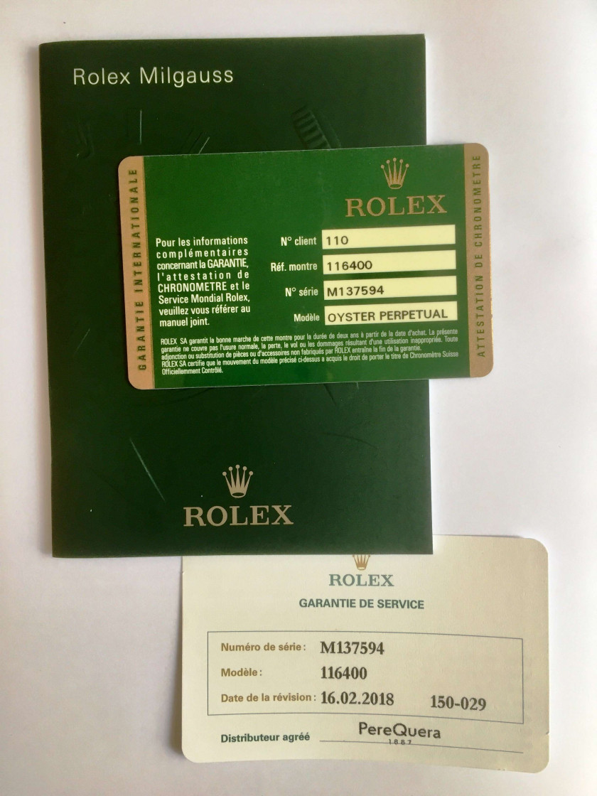 ROLEX  Milgauss, ref. 116400, n° M137594