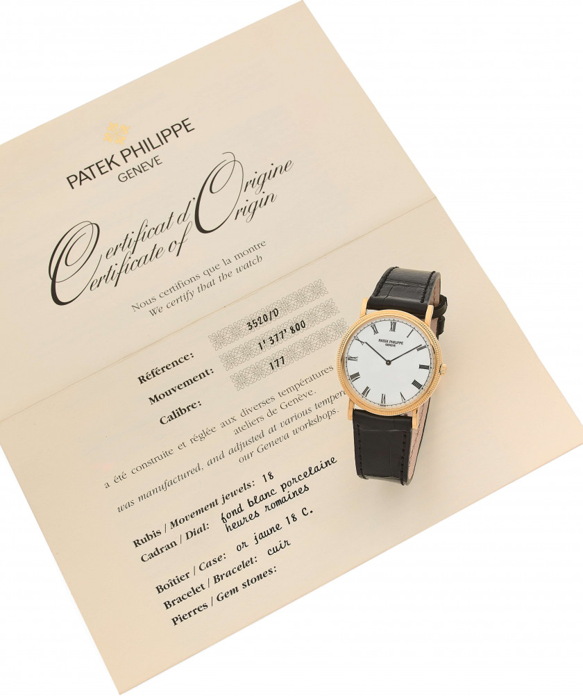 PATEK PHILIPPE  Calatrava, ref. 3520/D, n° 1377800