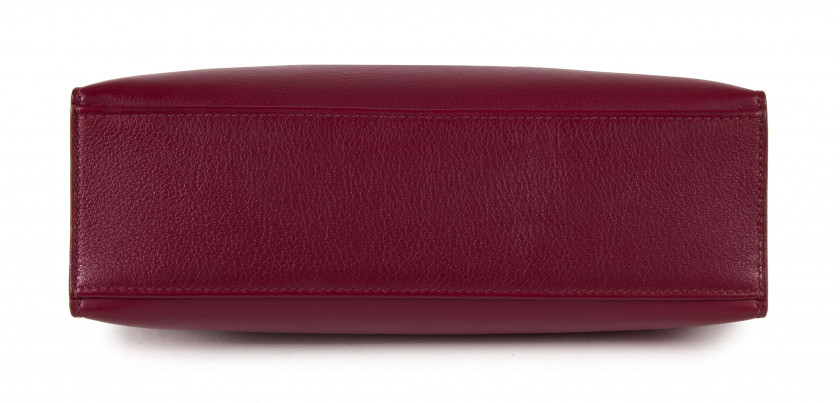 HERMÈS 2010  Pochette KELLY Veau Swift Rubis Garniture métal argenté palladié  KELLY clutch Rubis Swift calfskin lea...