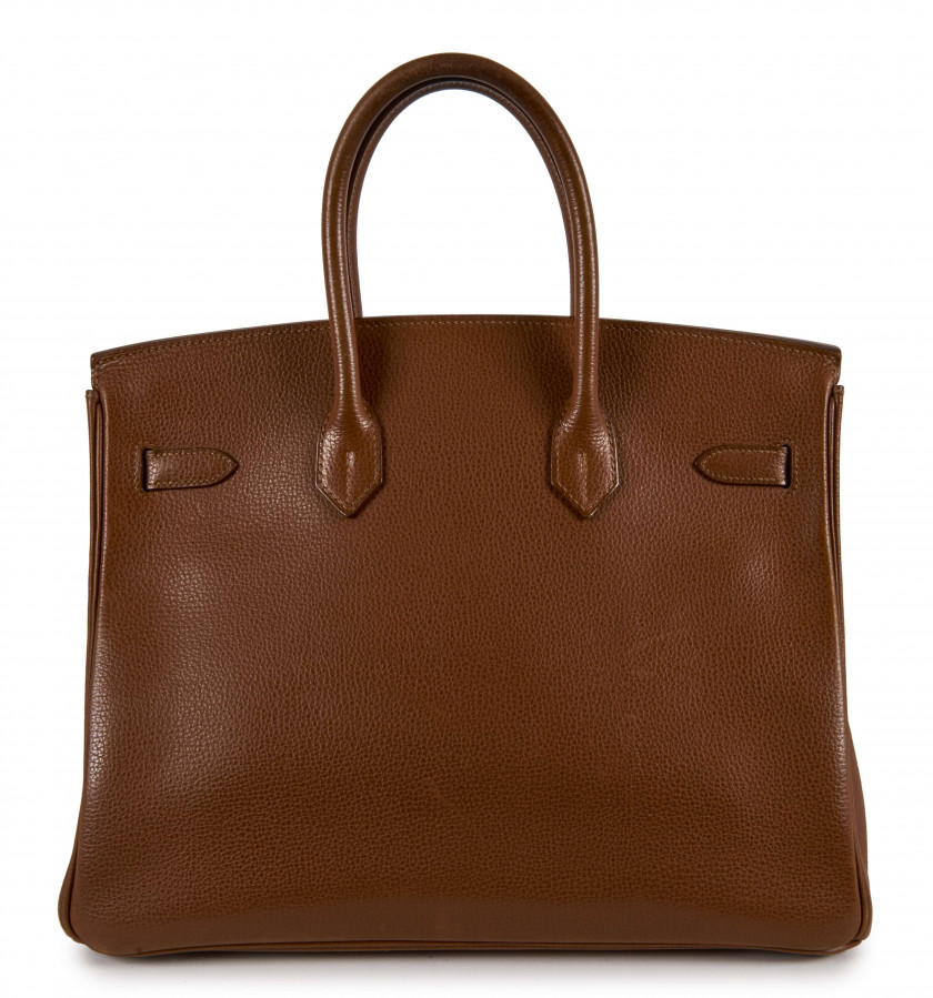 HERMÈS 2006  Sac BIRKIN 35 Veau Togo Fauve Garniture métal argenté palladié  BIRKIN 35 bag Fauve Togo calfskin leath...