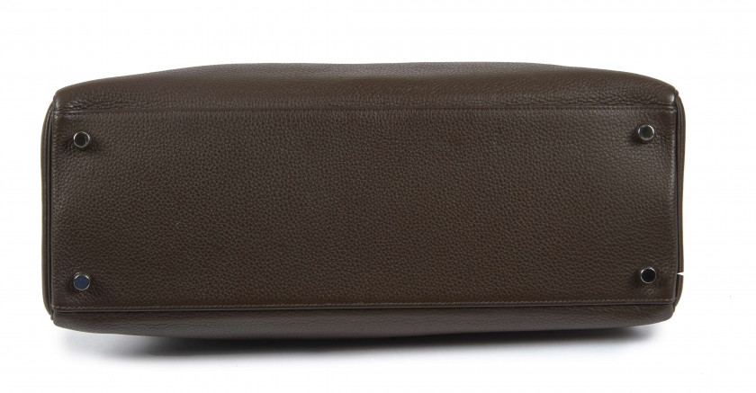 HERMÈS 2008  Sac KELLY Retourné 35 Veau Togo marron Garniture métal argenté palladié  KELLY Retourné 35 bag Brown To...