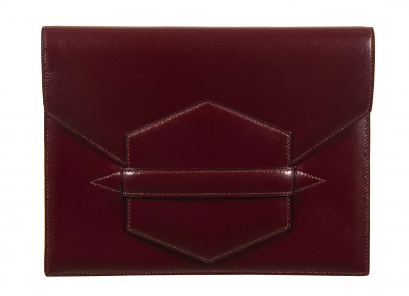 HERMÈS 1962  Pochette FACO Box bordeaux  FACO clutch Burgundy box calfskin leather  *****