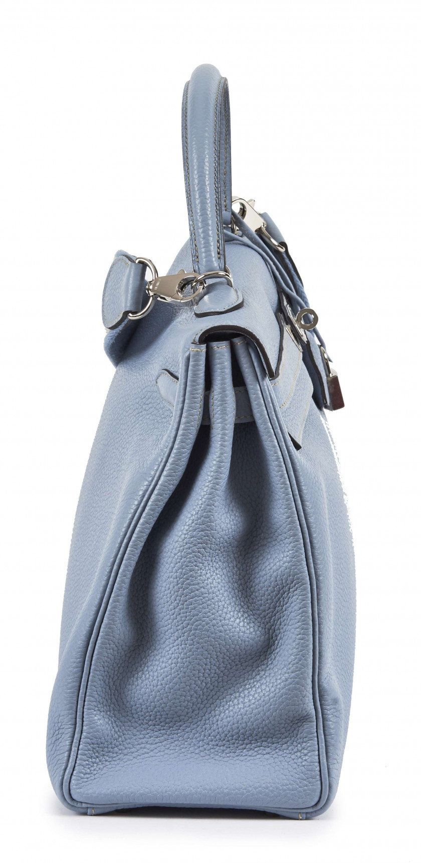 HERMÈS 2013  Sac KELLY Retourné 35 Veau Togo bleu Lin Garniture métal argenté palladié  KELLY Retourné 35 bag Blue L...