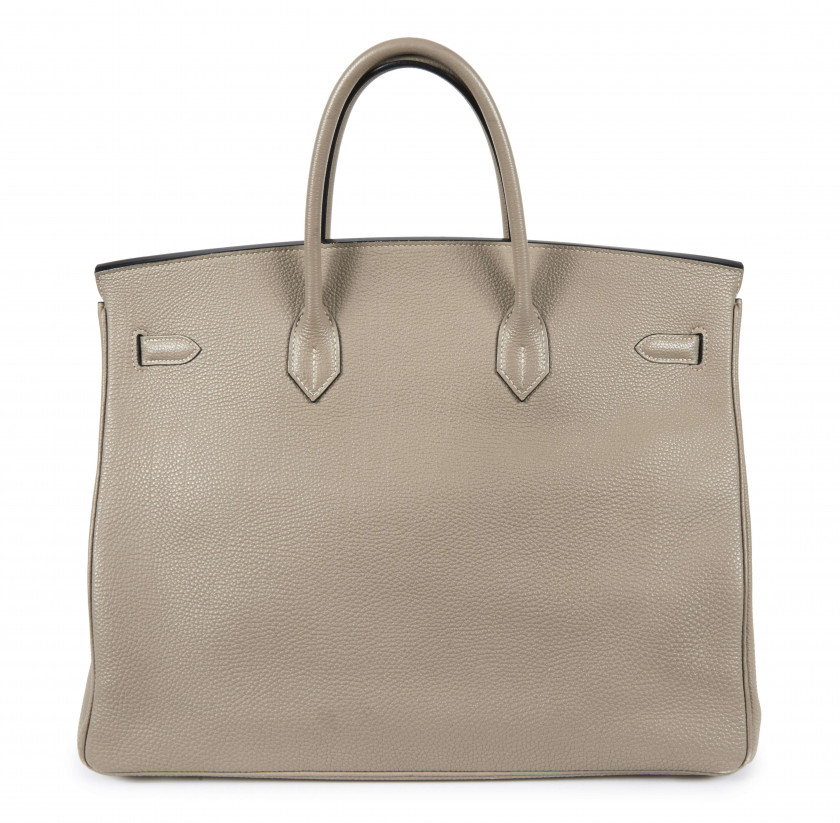 HERMÈS 2006  Sac BIRKIN 40 Veau Togo gris Tourterelle Garniture métal argenté palladié  BIRKIN 40 bag Grey Tourterel...