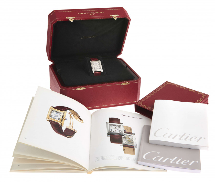 CARTIER  Tank "2 Time Zone", ref. 2552, n° 216MG