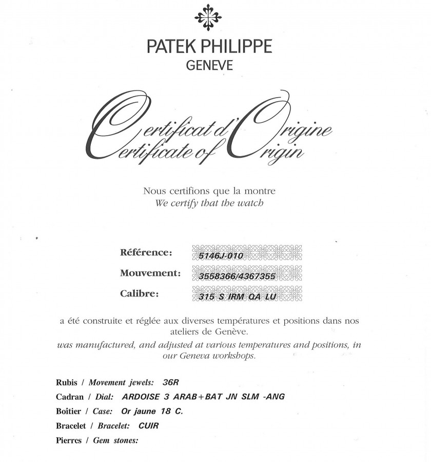 PATEK PHILIPPE  Ref. 5146J, n° 3558366 / 4367355