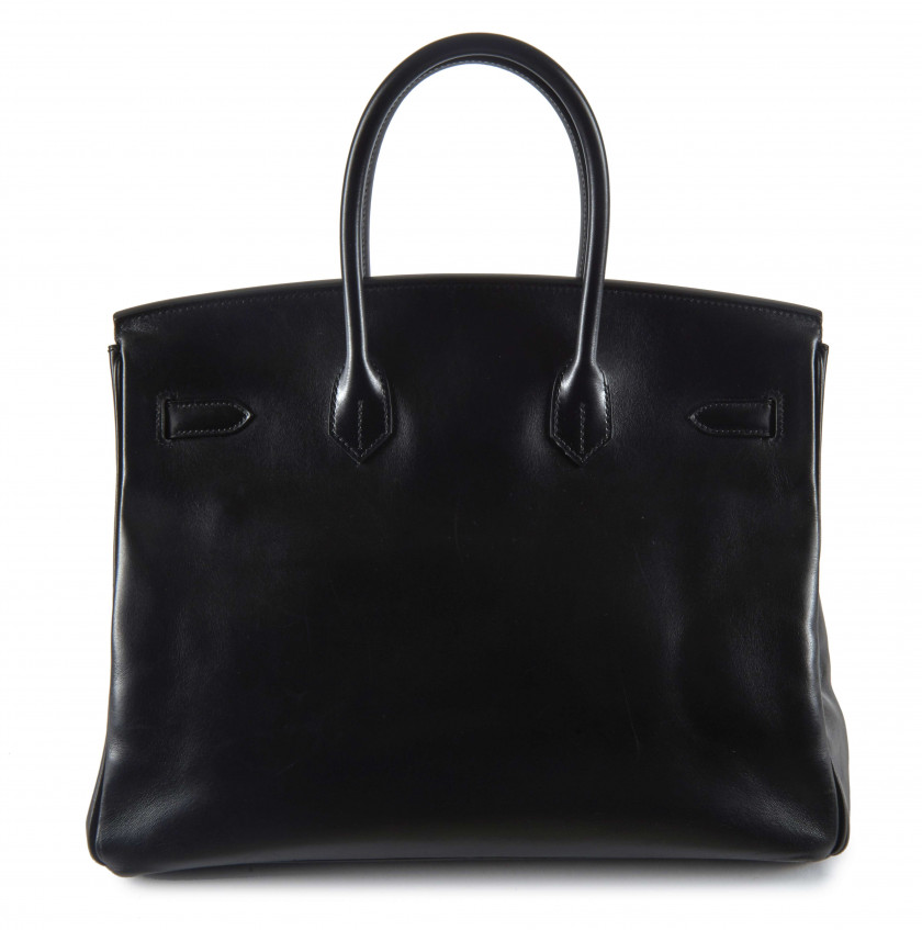 ¤ HERMÈS Édition limitée 2011  Sac BIRKIN SO BLACK 35 Box noir Garniture métal chromé noir  BIRKIN SO BLACK 35 bag B...