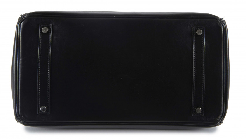 ¤ HERMÈS Édition limitée 2011  Sac BIRKIN SO BLACK 35 Box noir Garniture métal chromé noir  BIRKIN SO BLACK 35 bag B...