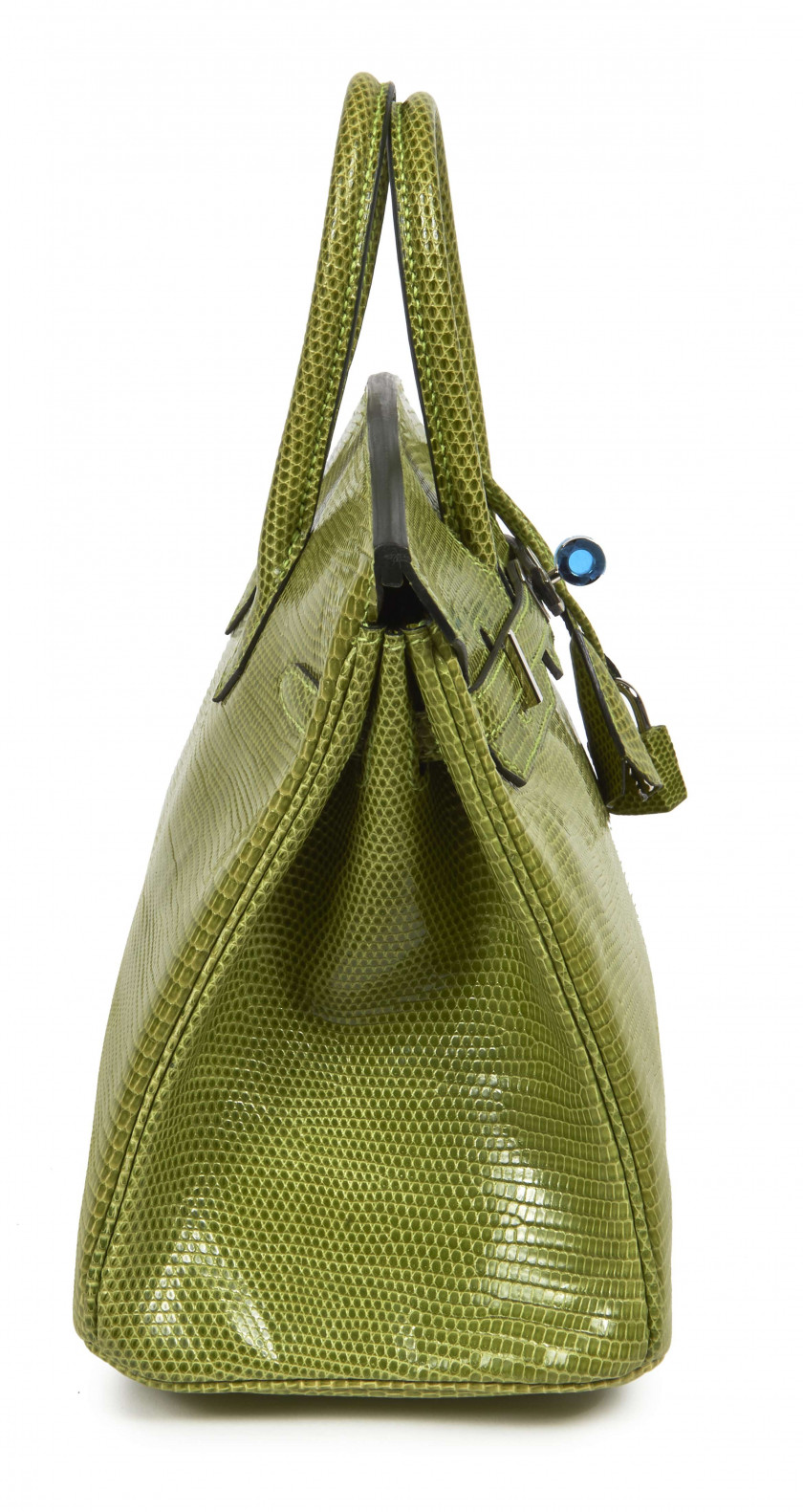 HERMÈS 2007  Sac BIRKIN 25 Varan des sables vert Anis (Varanus panoptes) II/B Garniture métal argenté palladié  BIRKIN...