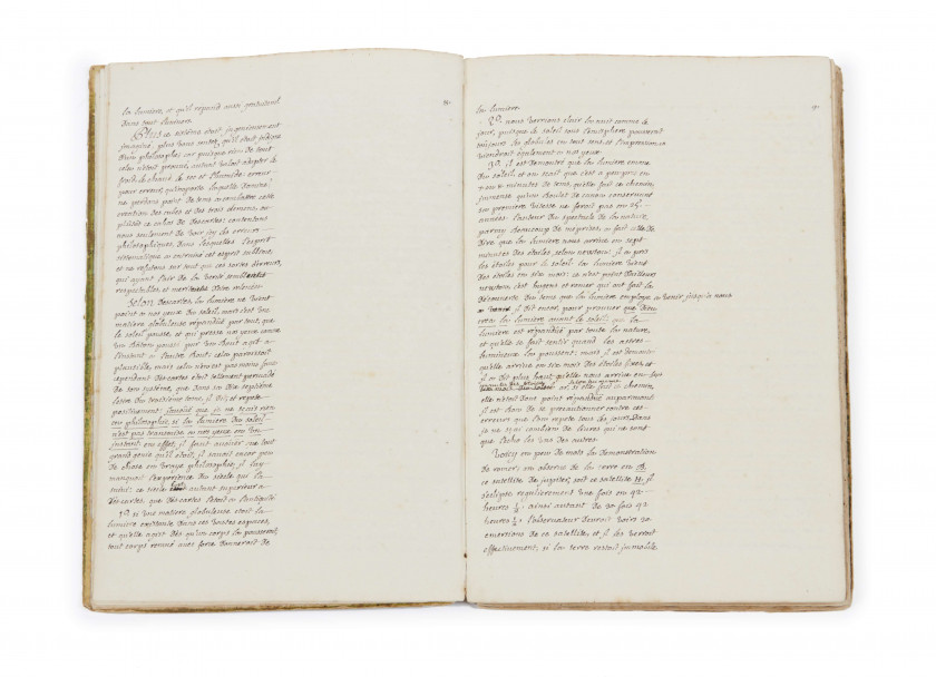 VOLTAIRE  De la nouvelle Philosophie de Newton [suivi de :] Essay sur la nature du feu et sur sa propagation : manuscrits de deux ma...