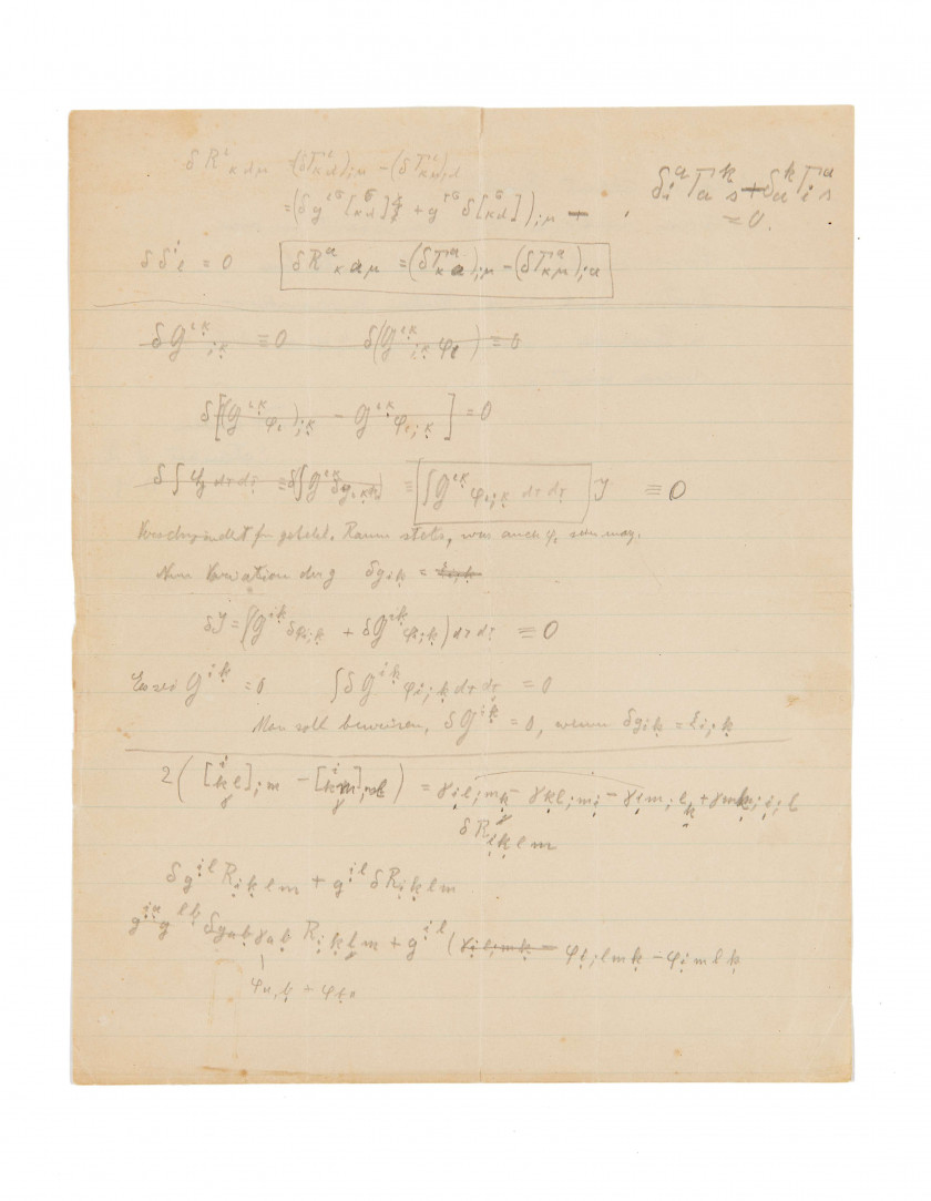 ALBERT EINSTEIN (1879-1955) Manuscrit autographe de calculs