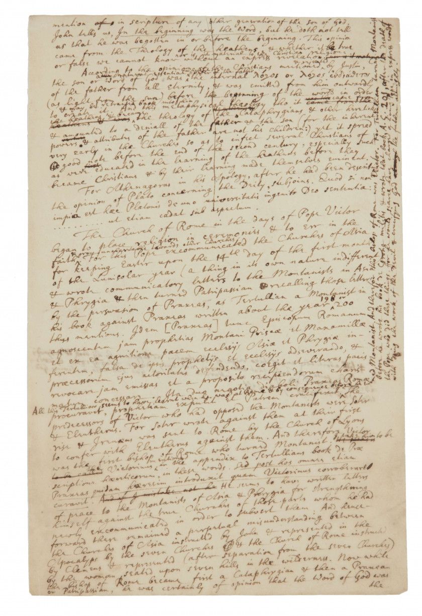 ISAAC NEWTON (1643-1727) Manuscrit autographe