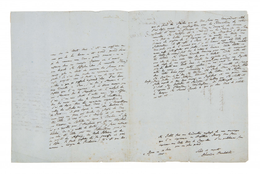 ALEXANDER VON HUMBOLDT (1769-1859) Lettre autographe signée à John Vaughan