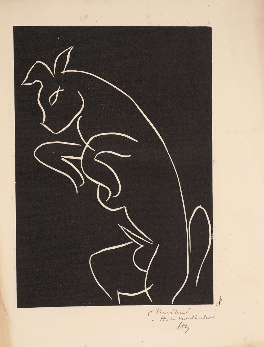 Henri MATISSE 1869-1954 Sans titre - 1944 Linogravure en noir