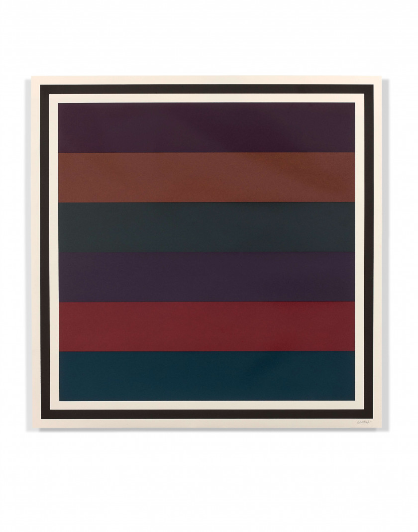 Sol LEWITT 1928 - 2007 Horizontal Bands with Colors Superimposed - 1988