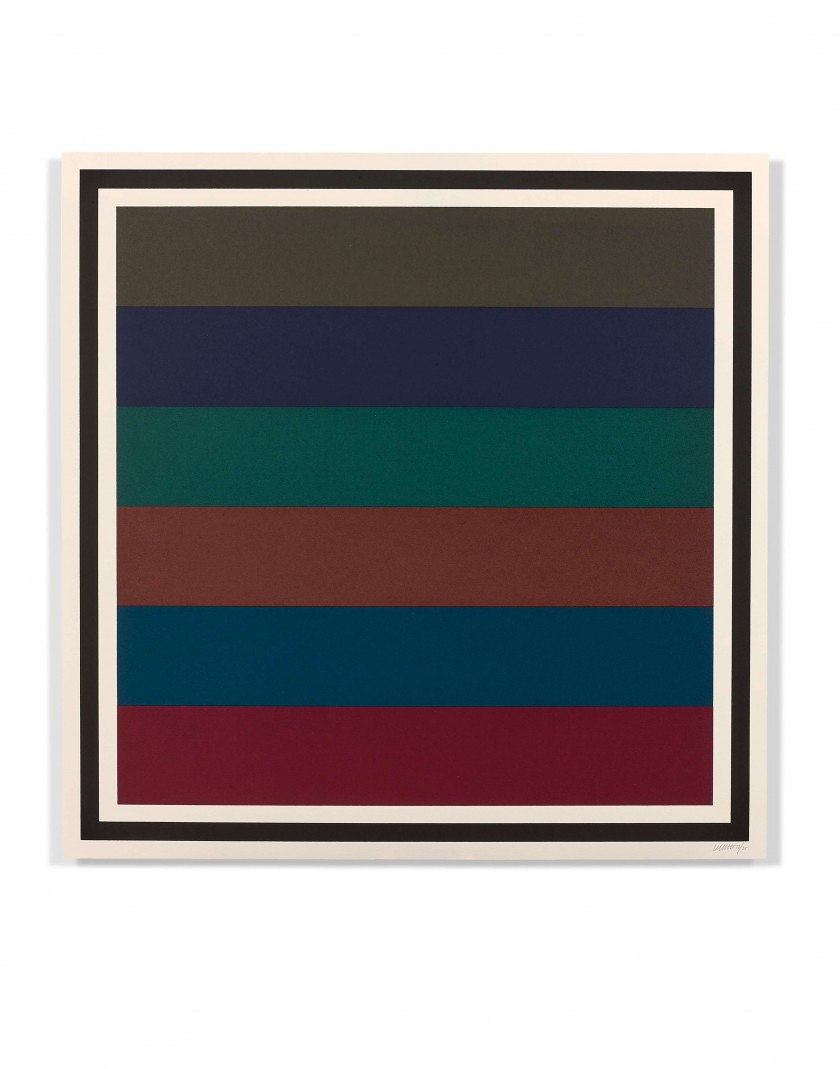 Sol LEWITT 1928 - 2007 Horizontal Bands with Colors Superimposed - 1988