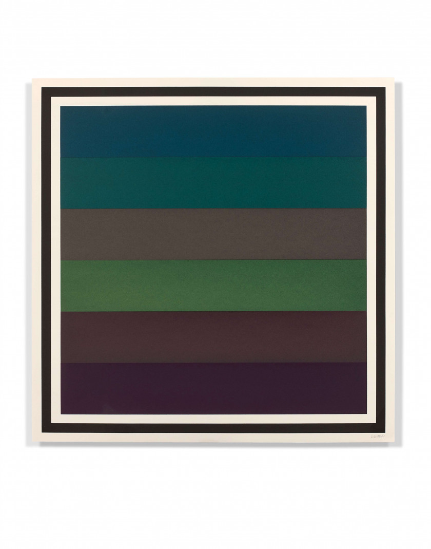 Sol LEWITT 1928 - 2007 Horizontal Bands with Colors Superimposed - 1988