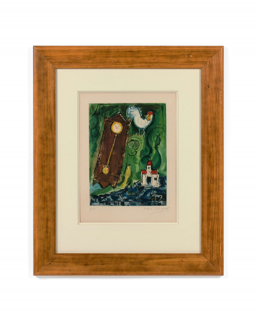D'après Marc CHAGALL 1887 - 1985 The rooster and the clock - 1950