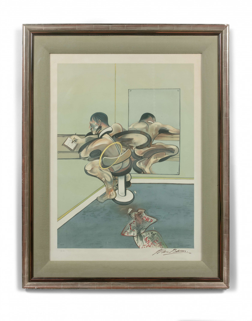 Francis BACON 1909 - 1992 Figure Writing Reflected in a Mirror - 1977