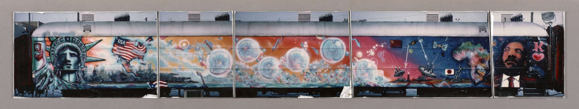 ¤ Henry CHALFANT Américain - Né en 1940 Bill Blast Cordero / American Dreams (Artrain Graffiti Train) - 1986 5 tirages photographiques.