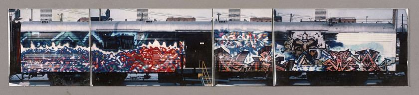 ¤ Henry CHALFANT Américain - Né en 1940 Phase 2 et Delta (Artrain Graffiti Train) - 1986 4 tirages photographiques montés sur carton