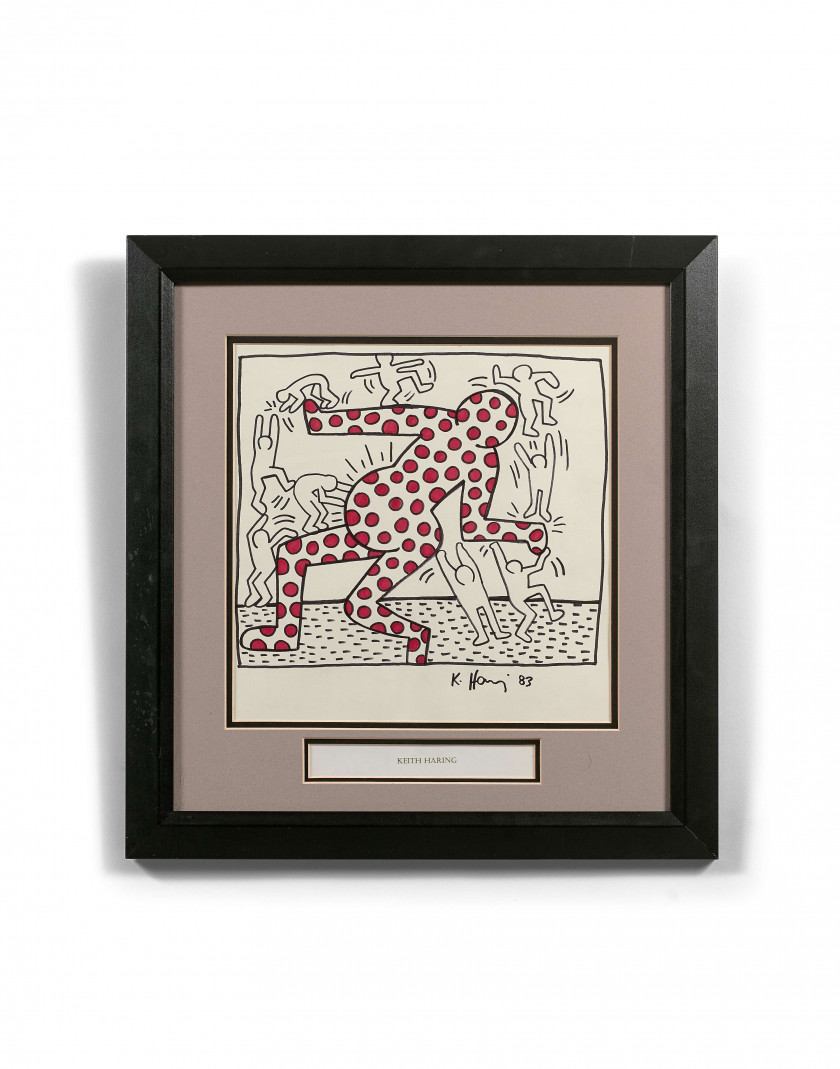 Keith HARING Américain - 1958 - 1990 Untitled - 1983 Encre Sumi et gouache sur papier