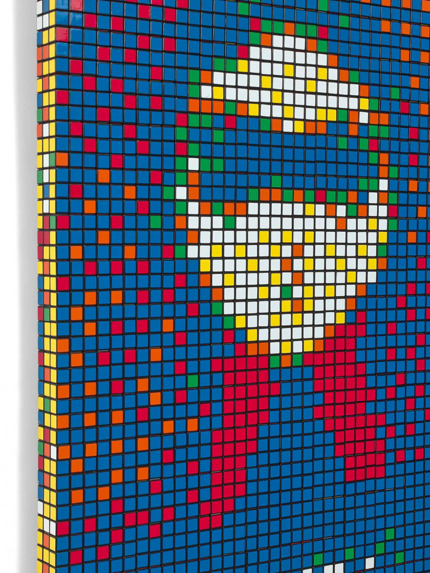 INVADER Français - Né en 1969 Rubik Actarus - 2013 Rubik's cubes sur plexiglass