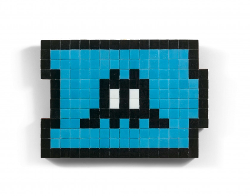 INVADER Français - Né en 1969 Black extension - 2009 Mosaïque sur panneau