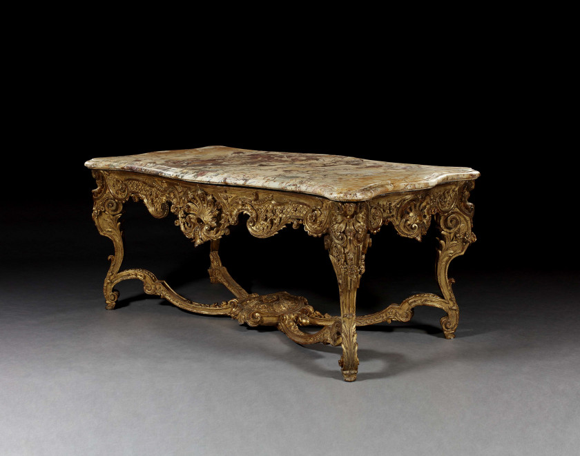 TABLE D'ÉPOQUE LOUIS XV, PARIS, VERS 1730 Attribuée à Sébastien-Antoine Slodtz (1695-1754) et Paul-Ambroise Slodtz (1702-1758) Proba..