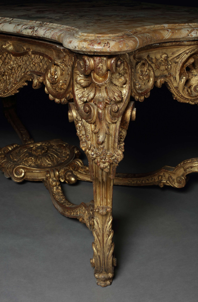 TABLE D'ÉPOQUE LOUIS XV, PARIS, VERS 1730 Attribuée à Sébastien-Antoine Slodtz (1695-1754) et Paul-Ambroise Slodtz (1702-1758) Proba..