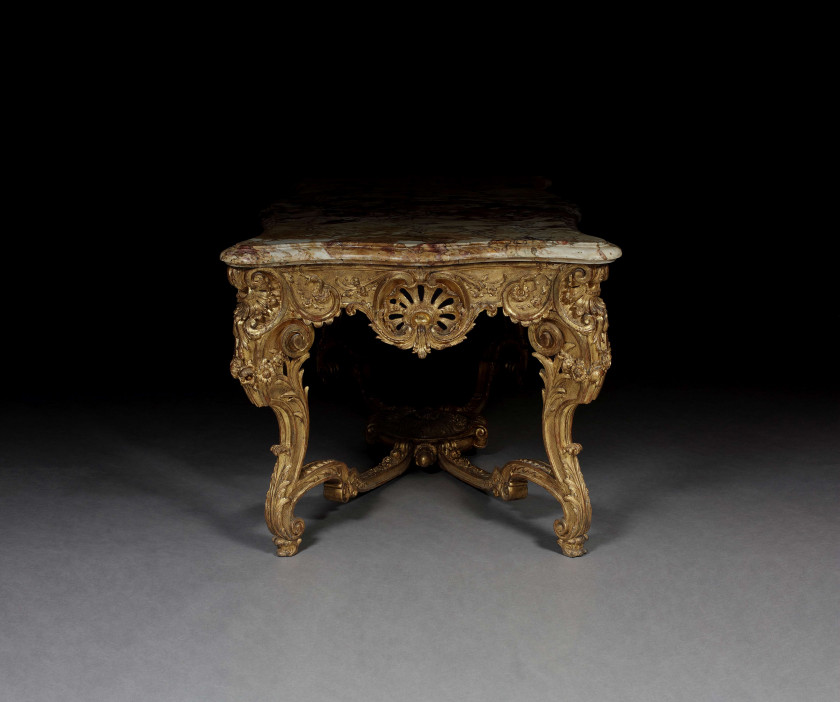 TABLE D'ÉPOQUE LOUIS XV, PARIS, VERS 1730 Attribuée à Sébastien-Antoine Slodtz (1695-1754) et Paul-Ambroise Slodtz (1702-1758) Proba..