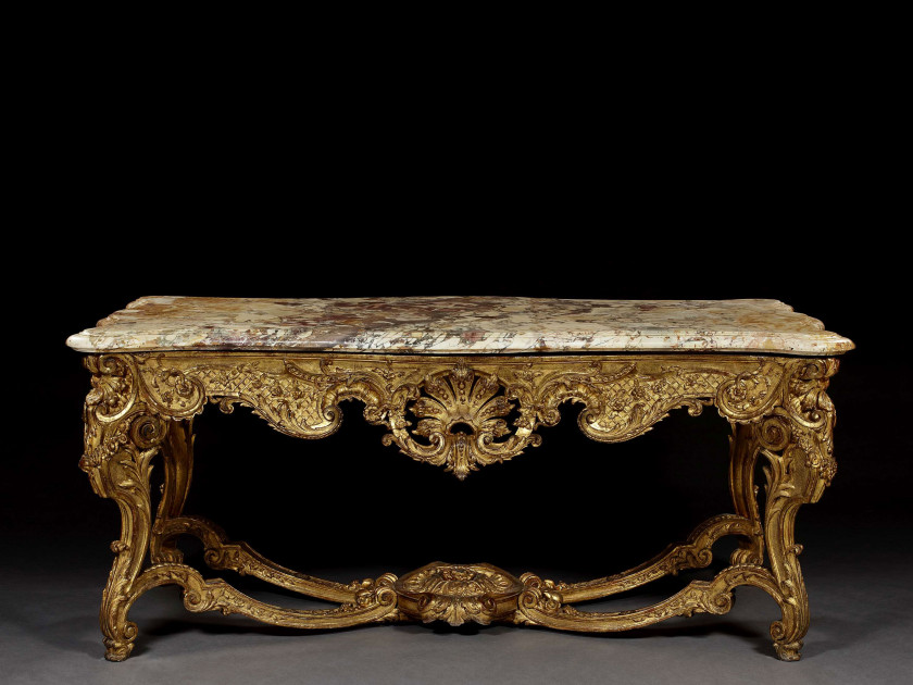 TABLE D'ÉPOQUE LOUIS XV, PARIS, VERS 1730 Attribuée à Sébastien-Antoine Slodtz (1695-1754) et Paul-Ambroise Slodtz (1702-1758) Proba..