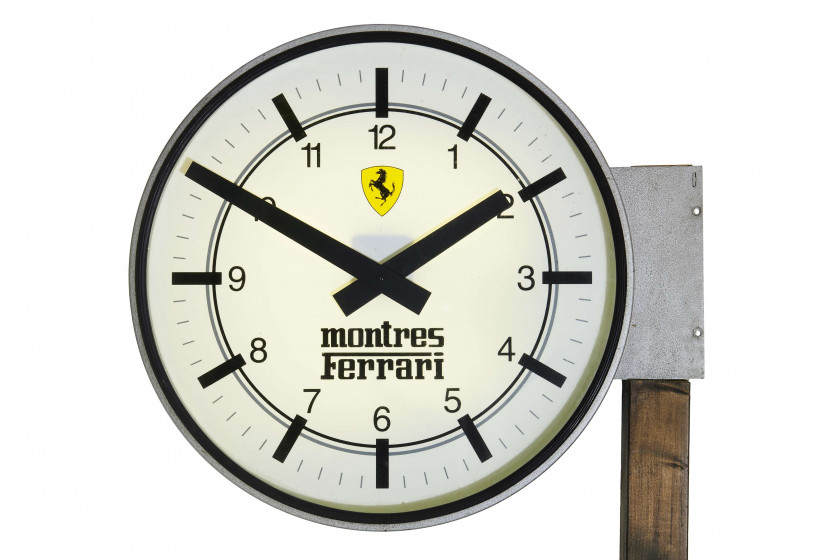 MONTRES FERRARI  Importante horloge publicitaire double-face