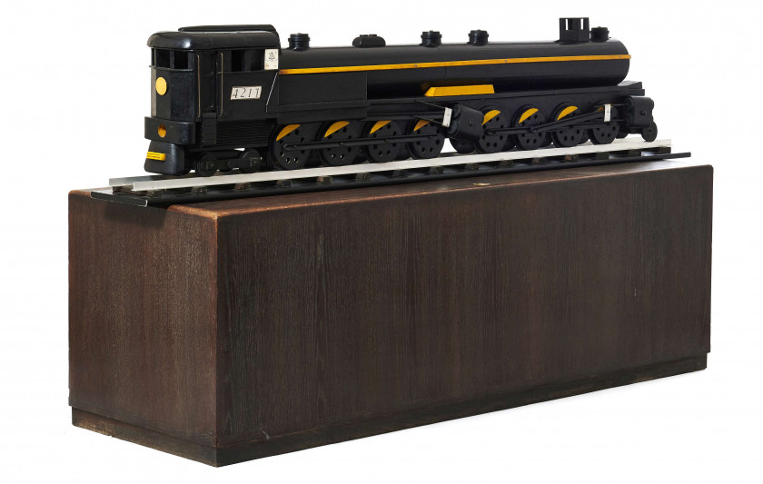 ¤ IMPORTANTE LOCOMOTIVE STYLISEE  Fabrication Américaine, circa 1940
