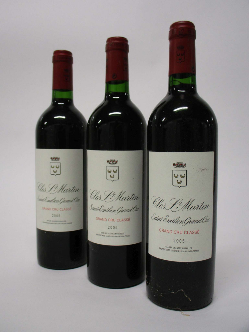 5 bouteilles CLOS SAINT MARTIN 2005 GC Saint Emilion