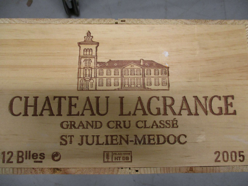 12 bouteilles CHÂTEAU LAGRANGE 2005 3è GC Saint Julien Caisse bois d'origine