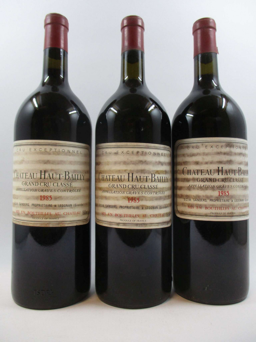 6 magnums CHÂTEAU HAUT BAILLY 1985 CC Pessac Léognan (3 base goulot
