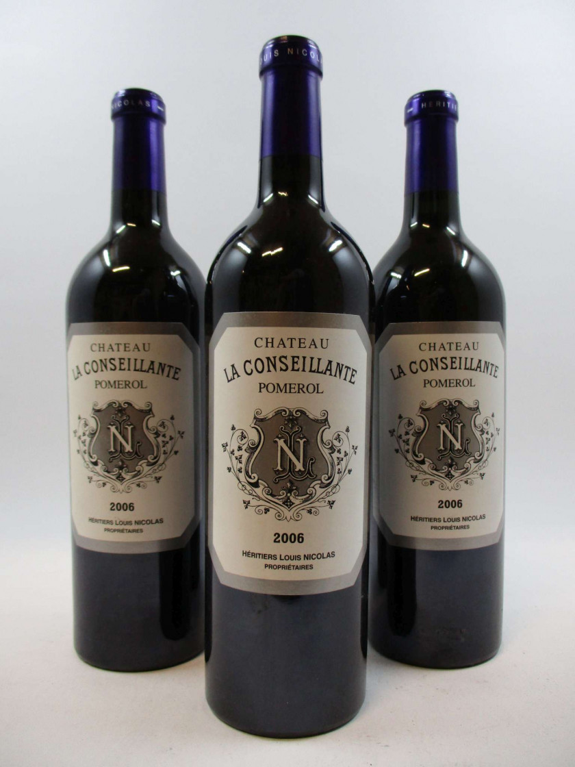 3 bouteilles CHATEAU LA CONSEILLANTE 2006 Pomerol
