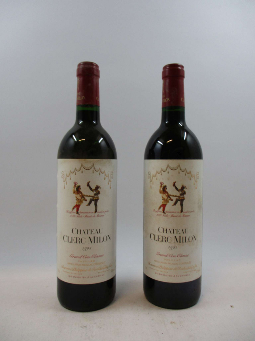 6 bouteilles CHÂTEAU CLERC MILON 1993 5è GC Pauillac (étiquettes léger tachées)