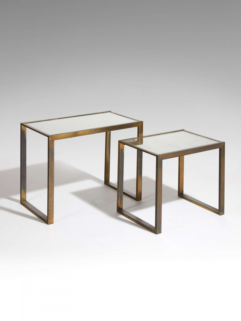 Jacques ADNET (1900 - 1984) Deux tables gigognes - Circa 1930