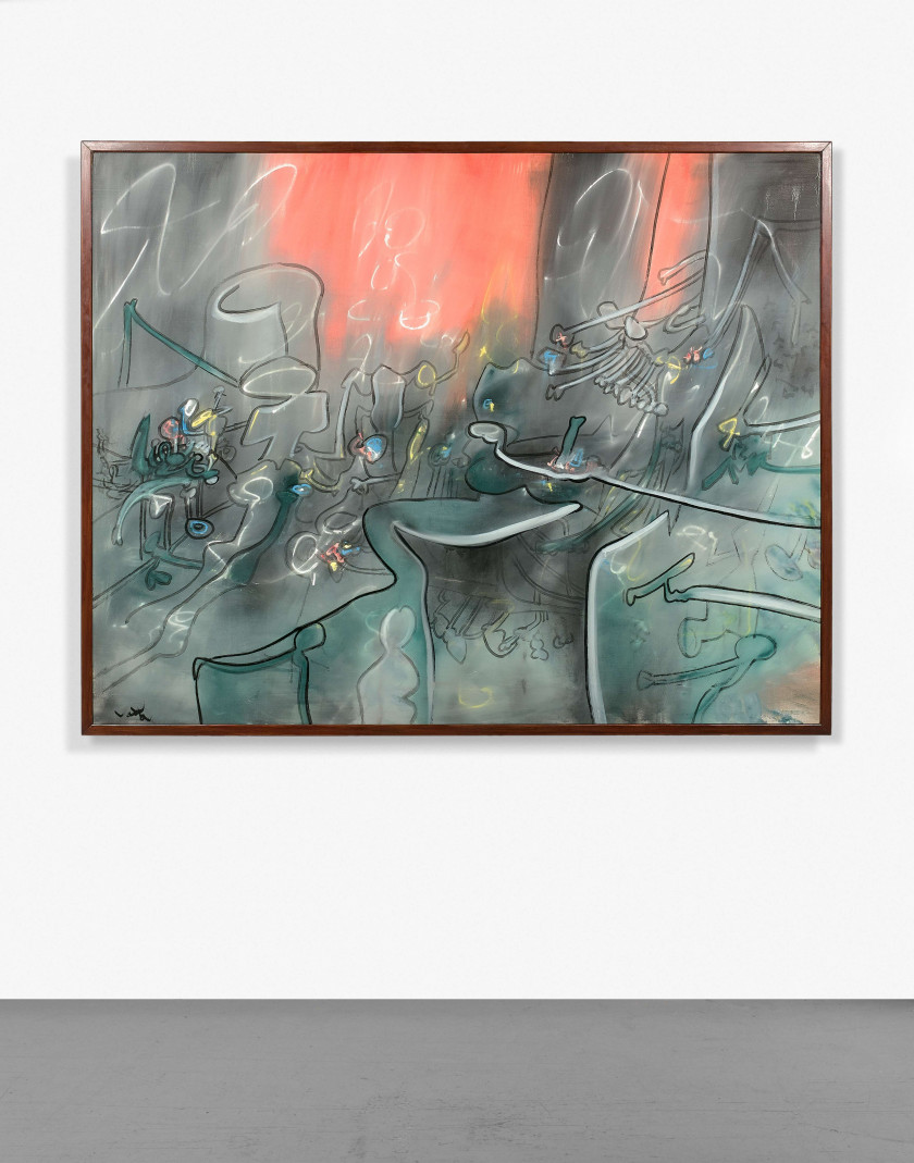 Roberto MATTA (1911 - 2002) LA TIERRA (EL PERU) DE DISFRUTA - Circa 1970 Huile sur toile